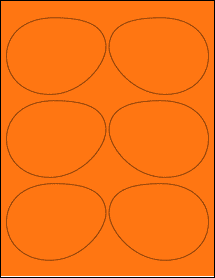 Sheet of 3.9687" x 3.0553" Fluorescent Orange labels