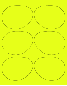 Sheet of 3.9687" x 3.0553" Fluorescent Yellow labels