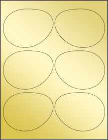 Sheet of 3.9687" x 3.0553" Gold Foil Inkjet labels