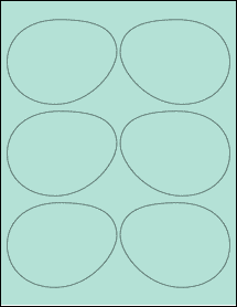 Sheet of 3.9687" x 3.0553" Pastel Green labels