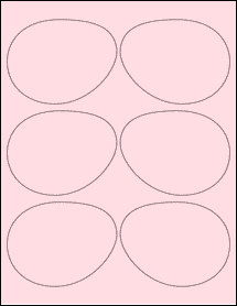 Sheet of 3.9687" x 3.0553" Pastel Pink labels