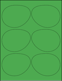 Sheet of 3.9687" x 3.0553" True Green labels