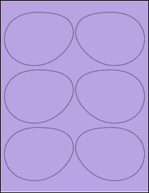 Sheet of 3.9687" x 3.0553" True Purple labels