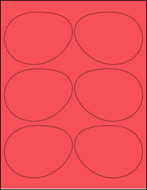 Sheet of 3.9687" x 3.0553" True Red labels