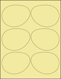 Sheet of 3.9687" x 3.0553" Pastel Yellow labels