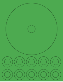 Sheet of 1.4355" x 1.4355" True Green labels