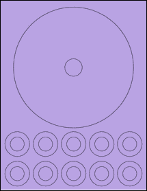 Sheet of 1.4355" x 1.4355" True Purple labels