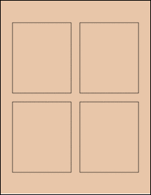 Sheet of 3.33" x 4" Light Tan labels