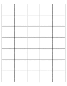 Sheet of 1.625" x 1.438"  labels