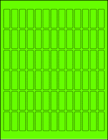 Sheet of 0.5" x 1.5" Fluorescent Green labels