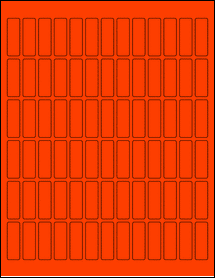 Sheet of 0.5" x 1.5" Fluorescent Red labels