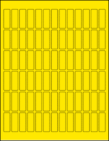 Sheet of 0.5" x 1.5" True Yellow labels