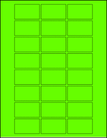 Sheet of 2" x 1.1875" Fluorescent Green labels