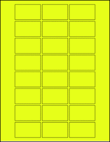 Sheet of 2" x 1.1875" Fluorescent Yellow labels