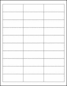 Sheet of 2.63" x 1"  labels