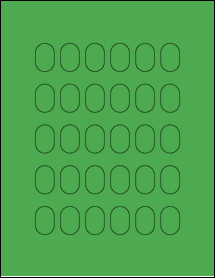 Sheet of 0.75" x 1.125" True Green labels