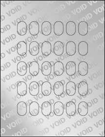 Sheet of 0.75" x 1.125" Void Silver Polyester labels