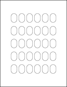 Sheet of 0.75" x 1.125" Standard White Matte labels