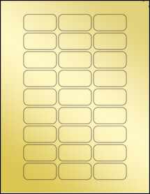 Sheet of 1.875" x 0.9375" Gold Foil Inkjet labels