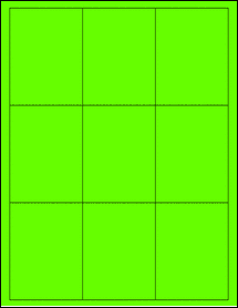 Sheet of 2.625" x 3.5" Fluorescent Green labels