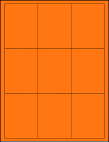 Sheet of 2.625" x 3.5" Fluorescent Orange labels