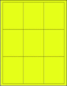 Sheet of 2.625" x 3.5" Fluorescent Yellow labels