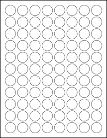 Sheet of 0.838" Circle  labels