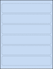 Sheet of 8" x 1.5" Pastel Blue labels