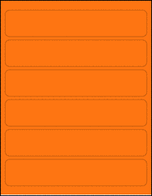 Sheet of 8" x 1.5" Fluorescent Orange labels