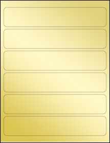Sheet of 8" x 1.5" Gold Foil Laser labels