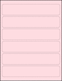 Sheet of 8" x 1.5" Pastel Pink labels