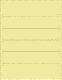 Sheet of 8" x 1.5" Pastel Yellow labels
