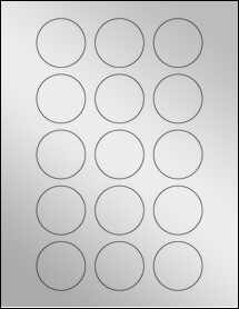 Sheet of 1.75" Circle Silver Foil Inkjet labels