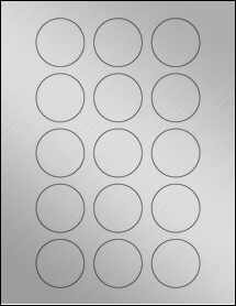 Sheet of 1.75" Circle Weatherproof Silver Polyester Laser labels