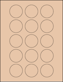 Sheet of 1.75" Circle Light Tan labels