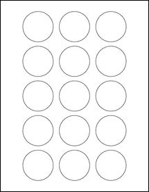 Sheet of 1.75" Circle Standard White Matte labels