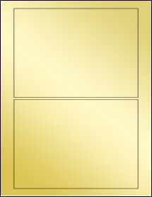 Sheet of 7" x 5" Gold Foil Inkjet labels