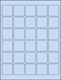 Sheet of 1.5" x 1.5" Pastel Blue labels