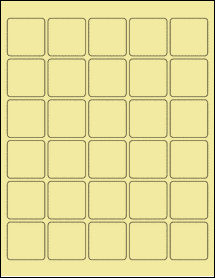 Sheet of 1.5" x 1.5" Pastel Yellow labels