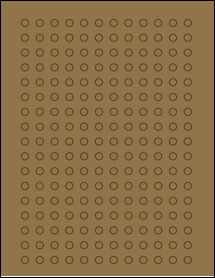 Sheet of 0.2895" x 0.288" Brown Kraft labels