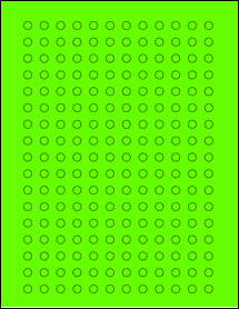 Sheet of 0.2895" x 0.288" Fluorescent Green labels