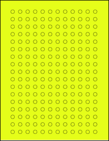 Sheet of 0.2895" x 0.288" Fluorescent Yellow labels