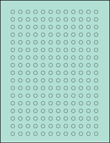 Sheet of 0.2895" x 0.288" Pastel Green labels