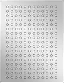 Sheet of 0.2895" x 0.288" Silver Foil Inkjet labels