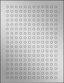 Sheet of 0.2895" x 0.288" Weatherproof Silver Polyester Laser labels