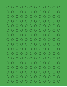 Sheet of 0.2895" x 0.288" True Green labels