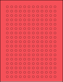 Sheet of 0.2895" x 0.288" True Red labels