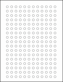 Sheet of 0.2895" x 0.288" Aggressive White Matte labels