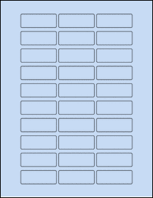 Sheet of 2" x 0.75" Pastel Blue labels