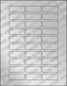 Sheet of 2" x 0.75" Void Silver Polyester labels